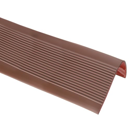 uxcell Stair Nosing, 6.5 ft (3 x 1.4 Inch) Vinyl Non-Slip Self-Adhesive Staircase Step Edge Protector Waterproof Stair Treads Trim for Outdoor Indoor Floors, Coffee - color: Coffee, size: 6.5 ft, 3x1.4 inch