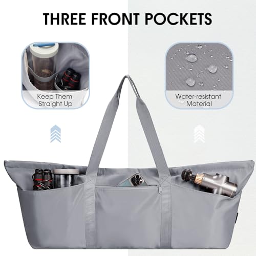 sportsnew Large Yoga Mat Bag Trolley Sleeve Gym Carrier Shoe Bag Wet Pocket - color: Grey