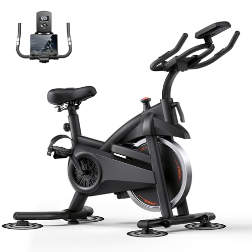 CURSOR FITNESS Exercise Bike,0-100 Resistance,300LB High Carbon Steel Bike