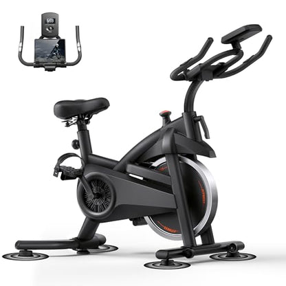 CURSOR FITNESS Exercise Bike,0-100 Resistance,300LB High Carbon Steel Bike