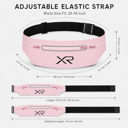 Running Belt Waist Pack for Men & Women, Slim Running Fanny Pack- Adjustable Fitness Waist Pouch, Bounce Free Jogging Belt, Waterproof Zipper, Reflective Running Gear (Pink) - color: Pink