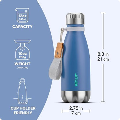Kids Water Bottle-12 oz Leak Proof Insulated Water Bottle for Lunchbox - color: Royal Blue, size: 12 Ounces