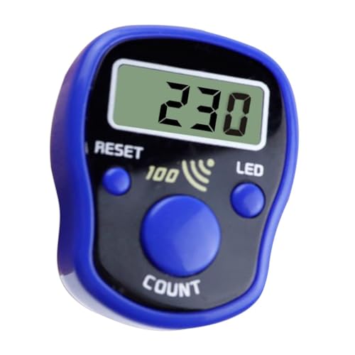 Hand Counter Clicker,Electronic LED Digital Display Resettable | Hand Finger Counter | for Golf, Goods Counting, Running Laps, Knitting Rows, Participants, Game Scores, Coaching - color: Blue