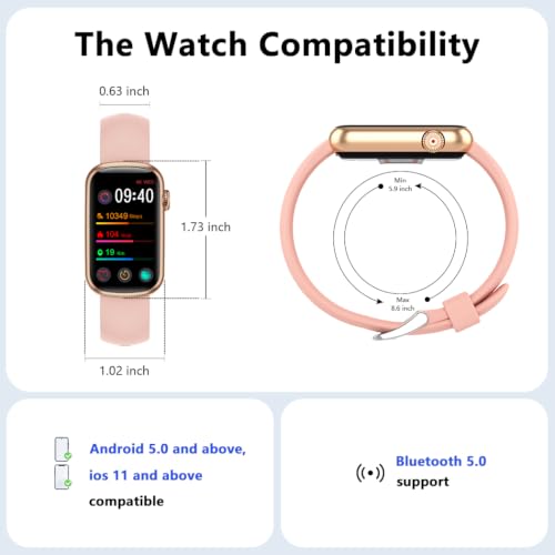 FITVII Slim Fitness Tracker with Blood Oxygen, Blood Pressure, 24/7 Heart Rate and Sleep Tracking, IP68 Waterproof Activity Trackers and Smart Watches with Step Tracker, Pedometer for Women Men - color: Pink