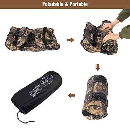 REDCAMP 85L/120L/140L Foldable Duffle Bag with Wheels, Large Travel Duffel Bag - color: 120l Camouflage