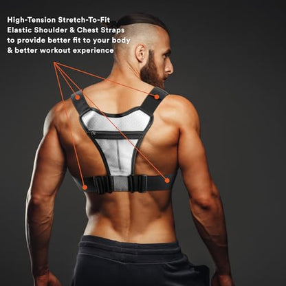 Fitdom Running Chest Pack for Men, Tactical Sports Utility Bag with Pockets - color: White, style: Locked‑in Comfort