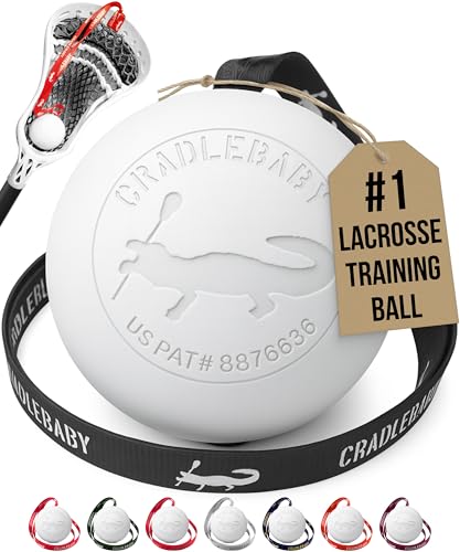 Cradlebaby Lacrosse Training Ball: Practice Indoor/Outdoor & Get More Repetitions - The #1 piece of Equipment to Practice Cradling, dodges, Stick Tricks, & fakes. Best Lacrosse Gift! - color: Black with White Logo (White Ball)
