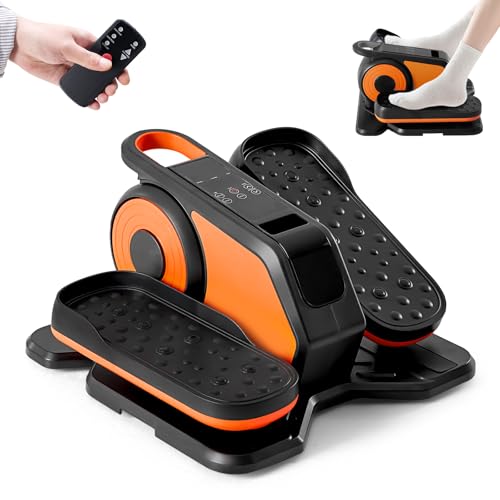 DUMOS Quiet Under-Desk Elliptical Machine, Compact Mini Pedal Exerciser with Adjustable Speed, LED Display, Portable Fitness Solution for Home or Office Workouts - color: Black&Orange