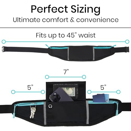 Vive Running Belt Fanny Pack for Women, Men, Kids, Adults, Jogging - color: Teal