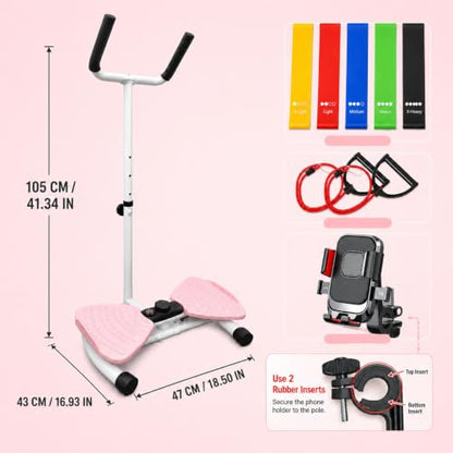 Twist Board Exercise Equipment with LCD Display, Waist Twister Machine with 5 Resistance Bands, 330 lbs Capacity Core Workout Board for Home Gym Fitness