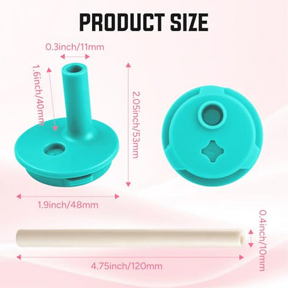 Silicone Bite Valve & Straws Parts for Owala Kids 12/15oz Bottle - color: Blue