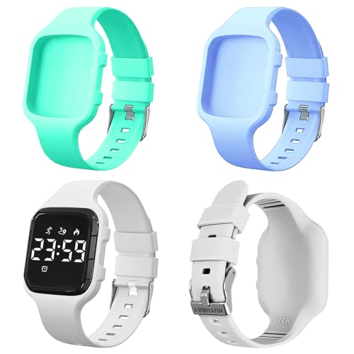 Fitness Tracker Pedometer Watch without App, Calories/Distance/Step Counter,21 Days Battery Life Rechargeable Watch for Boys Girls Kids