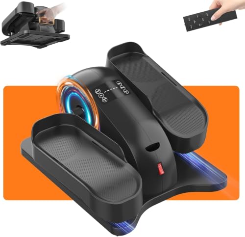 HOMGIM Under Desk Elliptical Machine - Quiet Motorized Leg Exerciser with Smart Remote, 12-Speed Manual Programs Auto/3 Auto Programs LCD Display & Bidirectional Motion for Home/Office