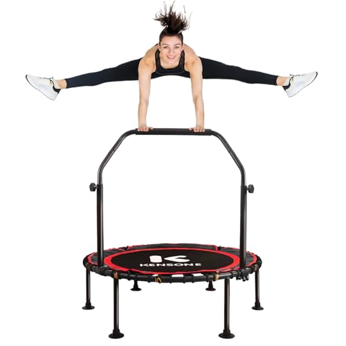 K KENSONE 40/48" Rebounder Trampoline for Adults, Bungee, 450/550 LBS Quiet - color: Red, size: 40" U-Bar