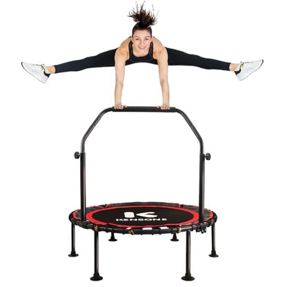 K KENSONE 40/48" Rebounder Trampoline for Adults, Bungee, 450/550 LBS Quiet - color: Red, size: 40" U-Bar