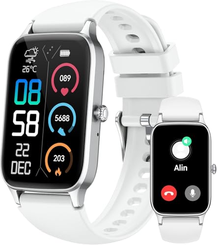 Jugeman Smart Watch for Men Women, 1.57" Smartwatch (Answer/Make Call), 2026 New Fitness Tracker with 110+Sport Modes, Heart Rate/Sleep Monitor, IP68 Waterproof, Smartwatches for Android iOS White - color: White