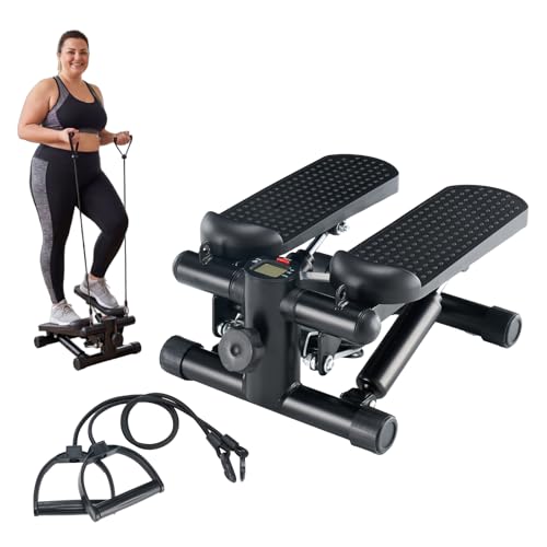 NEWBULIG Mini Stepper for Exercise at Home Stair Step Machine for Indoor Fitness Portable Home Gym Stepper for Full Body Workout 300lb Weight Capacity - color: Dark Black, size: 12"*11"*13"