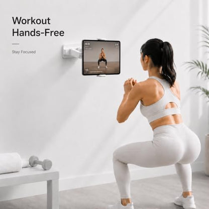 pzoz Tablet Wall Mount, No Drill iPad Holder, 360° Adjustable Mount