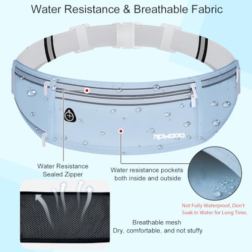 Water Resistant Fanny Pack for Men Women with Bottle Holder, Blue - color: 08-Baby Blue