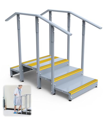 Up & Down Physical Therapy Step Stairs with Adjustable Handrails for Rehab