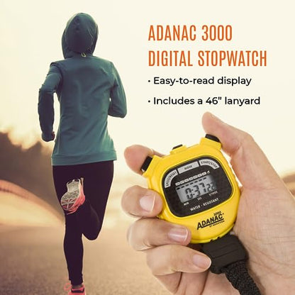MARATHON Adanac 3000 Commercial Grade Digital Stopwatch Timer, Yellow - color: Yellow