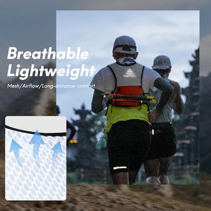 Haimont 5L Trail Running Hydration Vest with Soft Flasks - color: Orange, size: Large
