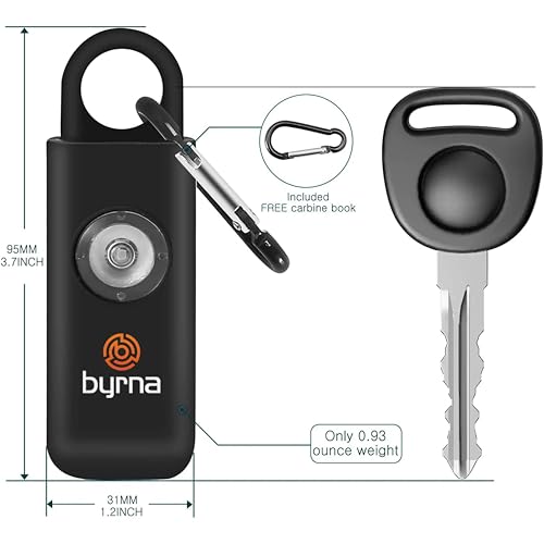 Byrna Banshee Personal Safety Alarm - 130db Loud Military Grade Self Defense Emergency Keychain Siren Device with LED Strobe Alert Light for Women, Men, Children, Elderly, Hikers and Runners (Pink) - color: Pink