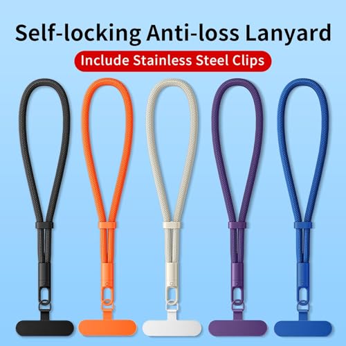 Anti Theft Phone Wrist Strap With 2 Metal Tether Tabs，Adjustable Wristlet & Hand Cell Phone Lanyard for Women and Men - color: Pink