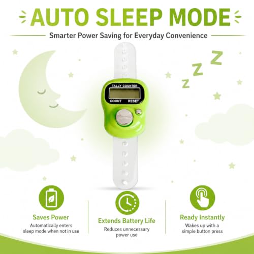 5 Digit LED Digital Row Counter, Handheld Tally Counter with Ring Electronic Click Counter for Golf and Lap Counting - color: Green
