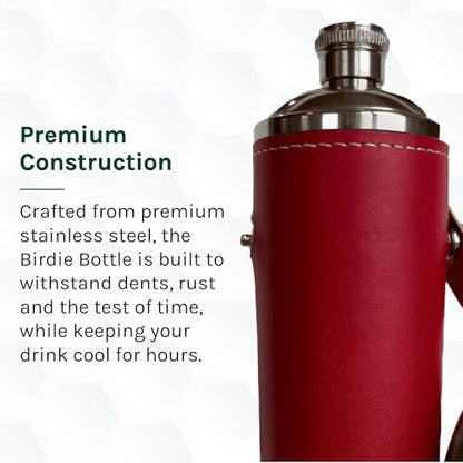 12oz Flask with 4 Shot Glasses – Stainless Steel with Waterproof Leather Case, Leakproof, Reusable and Travel-ready - color: Red, size: 12oz Standard