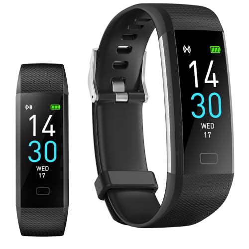 Jawploy Fitness Tracker with Heart Rate Monitor/Step Counter/Calories, Smart Watch Activity Tracker Sleep Monitor, IP68, Health Tracker Pedometer for Man Women - color: Black