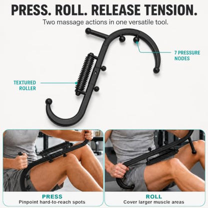 Trigger Point Massage Tool, Back Massager Stick with Massage Roller