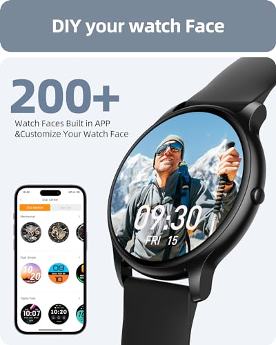 Parsonver Smart Watch for Men Women(Answer/Make Calls), Fitness Tracker - color: Black