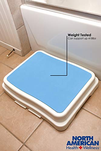 Ideaworks Slip Resistant 4" Bath Step, Stackable Platform for Bathtub