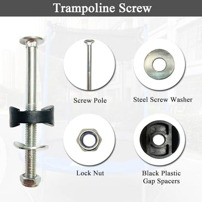 12 PCS Long Trampoline Screws 3.15 Inch, Anti-Loose Trampoline Bolts and Nuts, Trampoline Replacement Parts, with Screw Installation Tools (Screw Length: 3.15 Inch) - size: Screw Length: 3.15inch