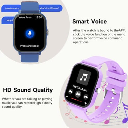 Smartwatch for Men Women - Bluetooth Call, Fitness Tracker, Camera Control & Sleep Monitor, 1.83" Touch Screen, Waterproof - for Android & iPhone (Pink) - color: Pink