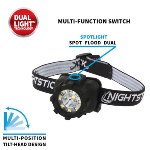 Nightstick NSP-4606B Dual-Light Headlamp- 3 AAA - Black - color: Strap / Band