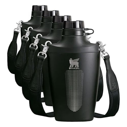 STANLEY Cross Bottle 23 oz | Travel Water Bottle with Jacquard Strap | Leakproof Tritan Lid with Removable Straw | Insulated Stainless Steel | BPA-Free | Black (Pack of 4) - color: Black, size: 23 Ounces (Pack of 4)