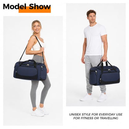 Uarition Gym Bag for Men & Women - 50L Large Travel Duffle Bag, Navy Blue - color: Navy Blue