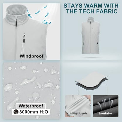 33,000ft Men's Windproof Lightweight Golf Vest Outerwear Sleeveless Jacket - color: Cool Gray, size: 3X-Large