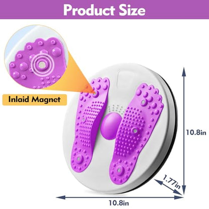 Twister Board for Exercise Waist Twisting Disc with Handles Ankle Body Aerobic Exercise Waist Twisting Machine Exercise Twist Board With Foot Massage - color: Purple