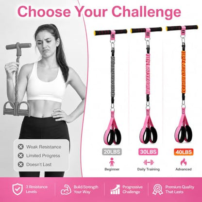 9.1~18.1kg(20~40파운드) 페달 저항 밴드, 핸들 포함, 전신 운동