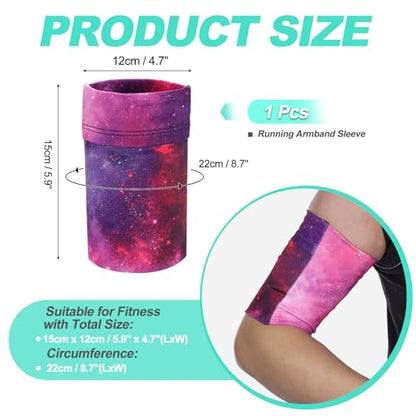 Cell Phone Armband Sleeve, Universal Sports Arm Band Sleeves Stretches to Fit All Phones Holder Starry Sky - Fitting for (Fitness ExerciseWorkout/Hiking/Jogging/Gym) - color: Pinkish-purple