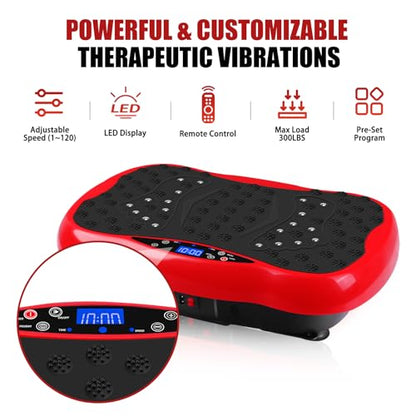 Vibration Plate Exercise Machine / Full Body / Portable / Weight Loss - color: Red