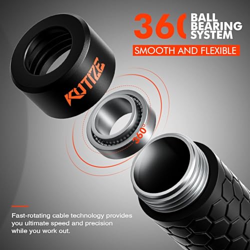 KUTIZE Jump Rope, Weighted Jump Rope for Men Women, Adjustable 1lb Heavy Skipping Ropes, Suitable for Boxing, Cardio, Home Fitness, Training Muscle, Home Gym Workout Equipment for Full Body Exercise - style: Black Jump Rope-1LB