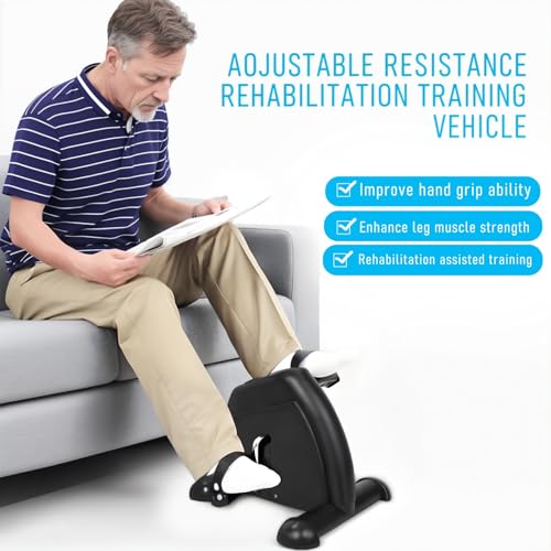Pedal Exerciser Bike with Digital LCD Display Adjustable Resistance, Easy Assembly 100kg Load Capacity Desk Pedal Bike Elderly Home Pedal Exercise Bike Arm Leg Peddler Machine