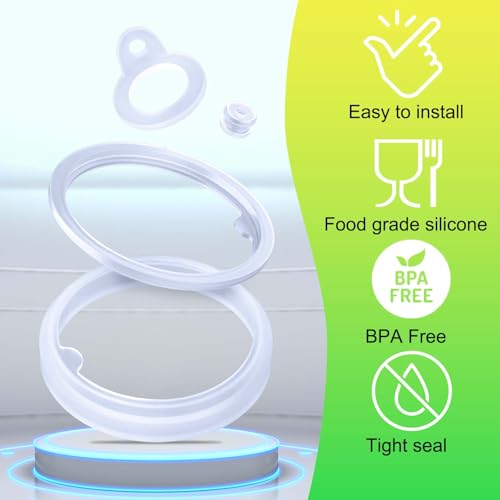 Vodolo Silicone Gasket Replacement for Thermoflask 24oz/32oz/40oz/64oz, Each with Pick for Water Bottle Straw Lid, Chug Lid & Chug Spout - color: 12PCS