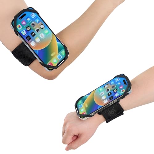 Sweat-Proof Phone Holder Armband 360° Rotation - Universal Running Arm Band iPhone 17 16 15 14 13 12 11 Pro Max Samsung Galaxy S21 S20 - Water Resistant Sports Holder Fits Smartphones 4-7 Inch Gym