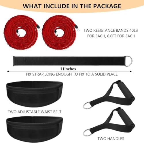 Speed and Agility Training Equipment, 80lb Exercise Bands