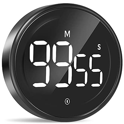 LIORQUE Digital Kitchen Timer, 99 Minute Magnetic Countdown Timer, Black